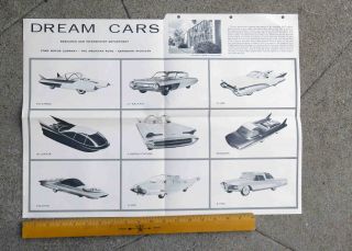 1950s Dream Cars Facts And Facets Auto Industry Ford Brochure Poster