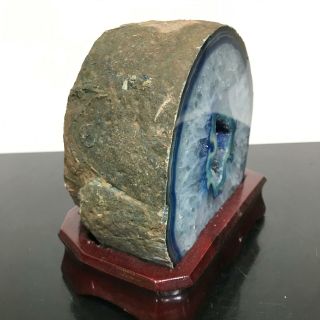Vtg Large Blue Geologist Mineral Crystal Energy Geode Specimen Rock Statue 2