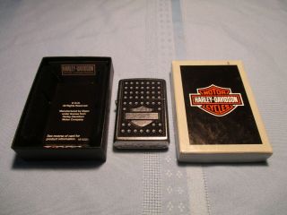 Vtg Zippo,  Harley Davidson.  Pocket Lighter W/ Case.
