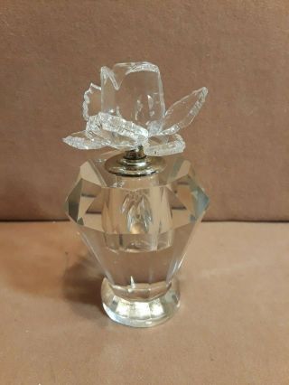 Vintage Shannon Crystal Designs Of Ireland Perfume Bottle W/rose Stopper