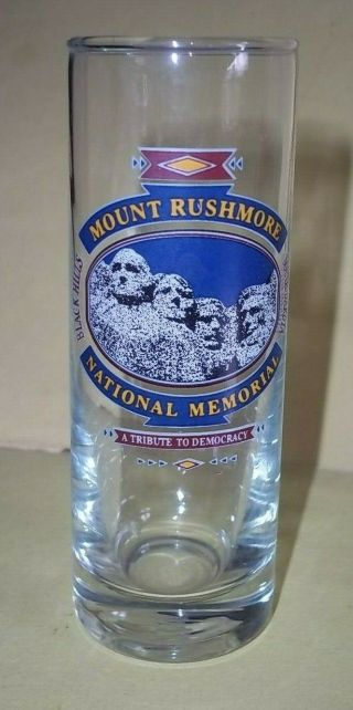 Collectible Mount Rushmore National Memorial Tall Shot Glass - 4 1/8 " Tall