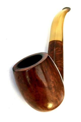 Vintage Flamidor Fine Bruyere 7255 Horn Stem Bent Billiard Estate Pipe