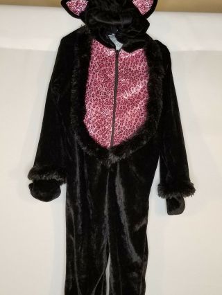 Little Kitty Cat Halloween Costume Black Pink 12 - 24 Month One Piece Zip Front
