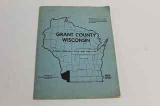 Vintage 1963 Grant County Wisconsin Farm Plat Book & Directory Advertising Map