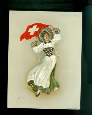 1903 Chromo Large Turkish Trophies Switzerland Cigarette Card