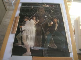 Vintage Star Wars Poster 1977 Luke Leia Han Chewbacca 1783