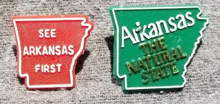 Lmh Pin Pinback Tie Lapel Arkansas Natural State See Ar First Slogans Two Pins