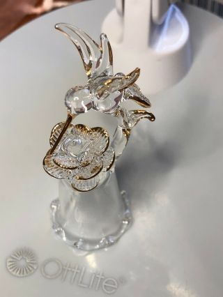 Thimble Glass Hummingbird With Gold Trim