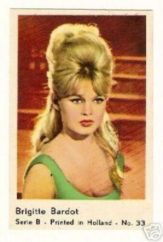 Brigitte Bardot B33 - 1960s Gum Card Holland