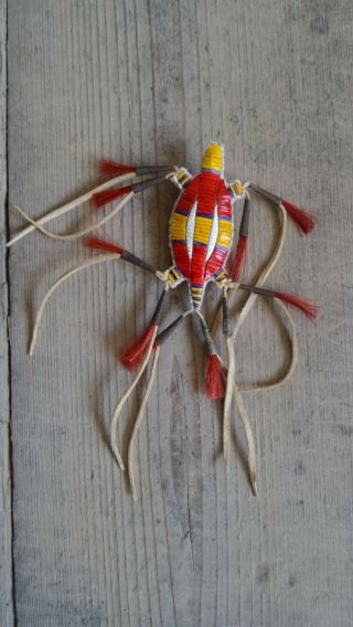 Quilled Turtle Amulet,  Quillwork,  Beadwork,  Moccasins,  Pipebag