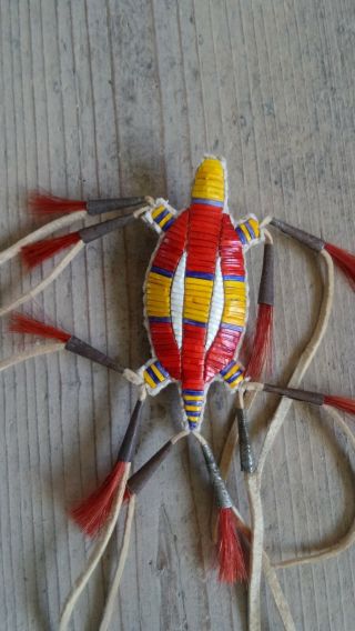 Quilled turtle amulet,  quillwork,  beadwork,  moccasins,  pipebag 2