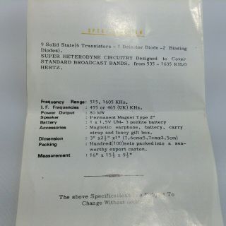 FEDERAL Mini Solid State 9 Transistor Radio Green Model.  M712 VINTAGE 5