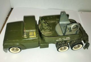 Vintage 60s Pressed Steel Structo U.  S Army Missile Launcher Toy Truck Parts