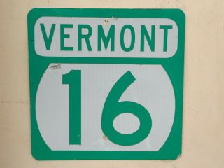 Vermont Green Mountain State Highway 16 Route Road Sign Shield Authentic