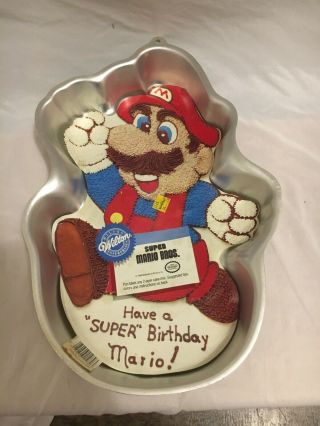 Vtg 1989 Wilton Mario Cake Pan Mario Nintendo 2105 - 2989 W/ Insert