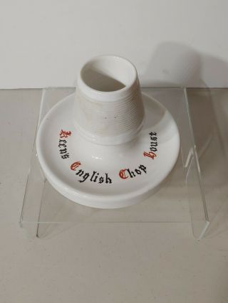 Vintage Ceramic Advertising Match Holder Striker For Keens English Chop House Ny