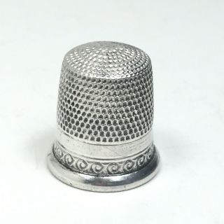 Vintage Sterling Silver Spanish Thimble Marked With Spain 5 Pointed Star