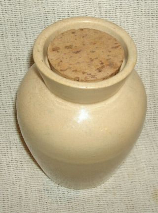 Antique WEYMAN ' S SNUFF Stoneware Jar/Crock w/Cork Lid 3