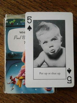 Brown & Bigelow Playing Cards Remembrance Tv Promotional Baby Joke Politics Game