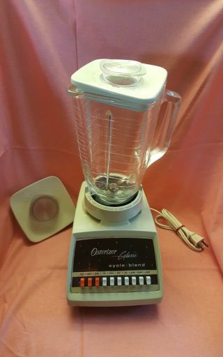 Vintage Osterizer Galaxie Blender W/ Glass Jar Container Assembly & Extra Lid