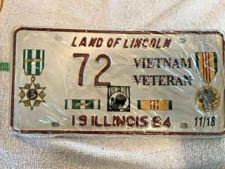 Set 1994 Illinois Viet Nam Veteran License Plate 72