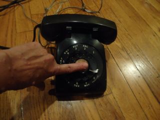 Vintage 1955 Western Electric Bell System Black Rotary Dial Desk Phone C/d 500