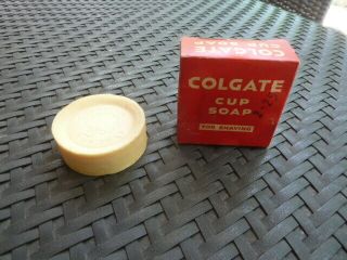 Vintage Colgate Cup Soap For Shaving In Red And White Box