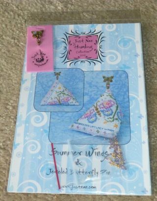 Just Nan Summer Wings Humbug 2010 Butterfly Cross Stitch Chart Bead Pack Pin Oop