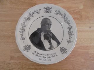Vintage Rare Porcelain Pope John Paul Ii 1984 Canada Visit Commerative Plate