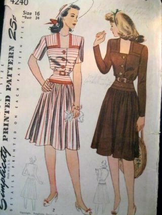 3 Vintage Simplicity 1940 1960 ' s Sewing Patterns 3426 4240 1975 Dresses 2
