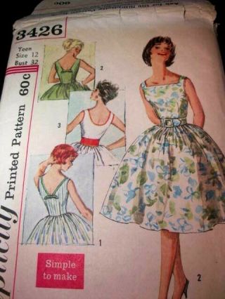 3 Vintage Simplicity 1940 1960 ' s Sewing Patterns 3426 4240 1975 Dresses 5