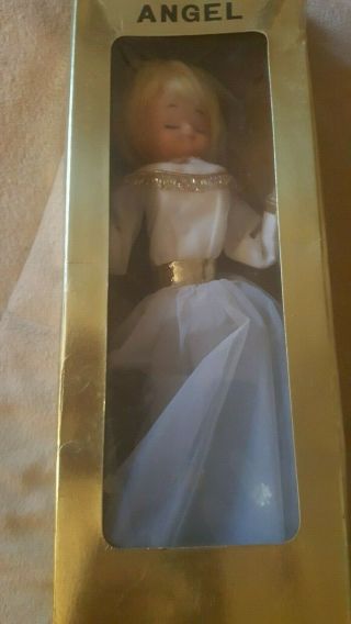 Vintage Xmas White Angel 10 Light Tree Topper Or Table/Mantle 2