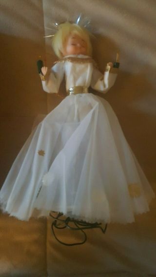 Vintage Xmas White Angel 10 Light Tree Topper Or Table/Mantle 4