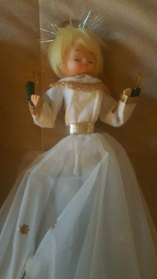 Vintage Xmas White Angel 10 Light Tree Topper Or Table/Mantle 5