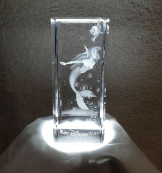 Walt Disney World Little Mermaid 3d Laser Etched Glass Figure Arribas Brothers