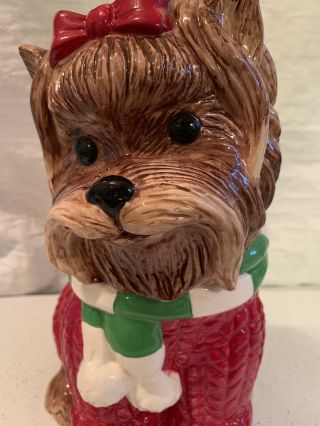 Neiman Marcus Yorkie Yorkshire Terrier Christmas Cookie Jar By Yuyu