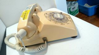 Vintage Beige Rotary Telephone 500DME Western Electric Bell System Desk Top T83 3