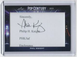2019 Leaf Metal Pop Century Phil Knight Cut Singature Autograph " Nike "