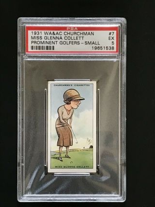 1931 Churchman Prominent Golfers - Small: Miss Glenna Collett 7 Psa Grade 5