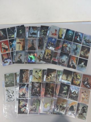 The Best Of Frazetta Complete Set Of 90 Chrome Cards (1996),  5 Chase Cards Fant
