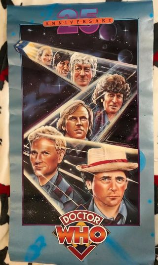Vintage Dr Doctor Who 25th Anniversary Bbc Poster From 1988