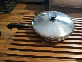 Vintage Revere Ware 1801 Copper - Clad 12 - Inch Skillet/fry Pan Ss With Lid