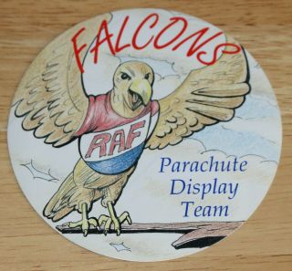 Very Old Raf Royal Air Force Falcons Parachute Display Team Sticker