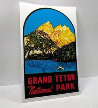 Grand Teton National Park Vintage Style Travel Decal | Vinyl Sticker