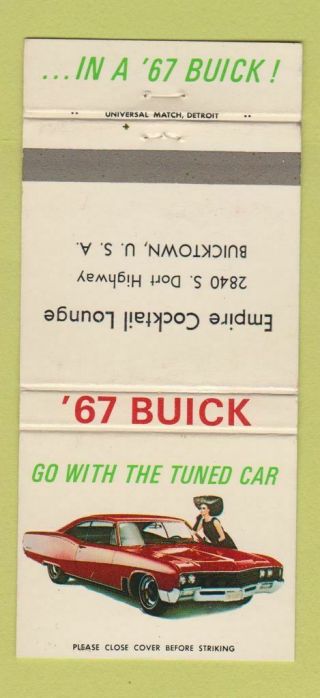 Matchbook Cover - 1967 Buick Cocktail Lounge Buicktown Usa Flint Mi 30 Strike