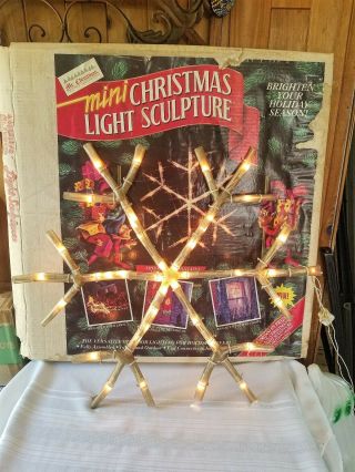 Vintage Mr Christmas Mini Christmas Light Sculpture Snowflake 23 X 23 Rope Light