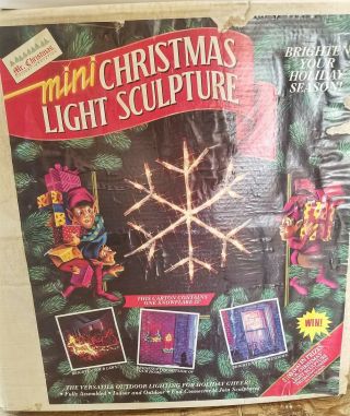Vintage Mr Christmas Mini Christmas Light Sculpture Snowflake 23 x 23 Rope Light 3
