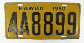 Hawaii Antique License Plate 1950