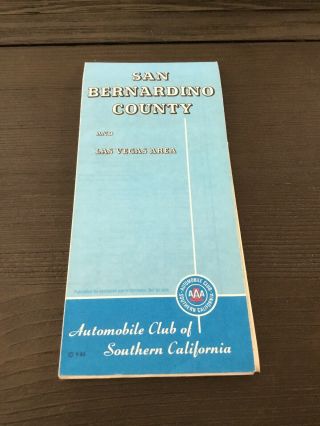 1987 Aaa Automobile Club Of Southern California - San Bernardino & Las Vegas Area
