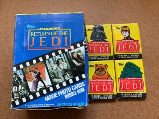 Vintage 1983 Star Wars Return Of The Jedi Movie Photo Cards & Bubblegum